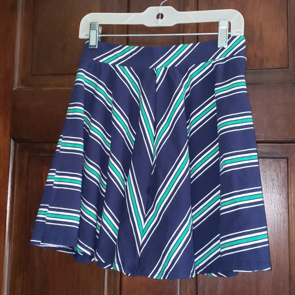 SO Skater Blue Striped Skirt - Picture 2 of 4